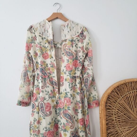 Vintage Act I Paisley Floral Long Dress - Picture 7 of 9
